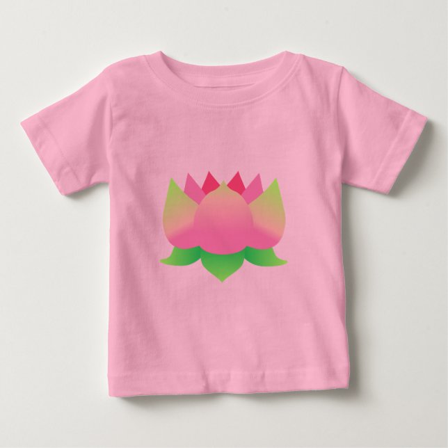 T-shirt Pour Bébé Lotus rose (Devant)