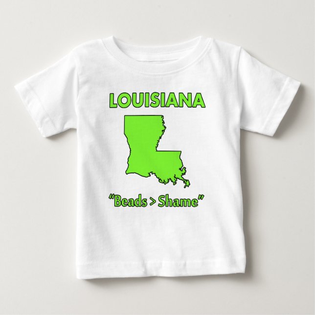 T-shirt Pour Bébé Louisiane - Perles > Honte (Devant)