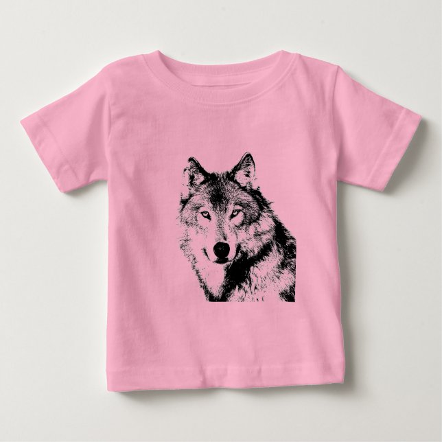 T-shirt Pour Bébé Loup (Devant)