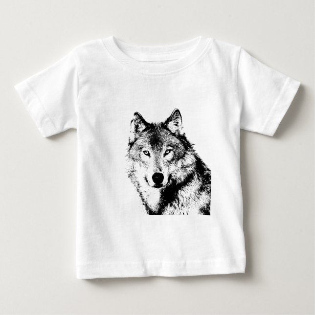 T-shirt Pour Bébé Loup (Devant)