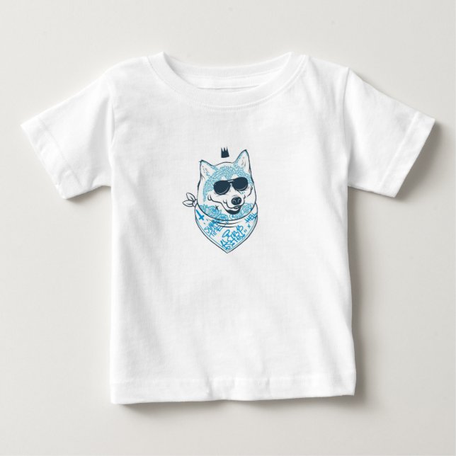 T-shirt Pour Bébé Loup affamé (Devant)