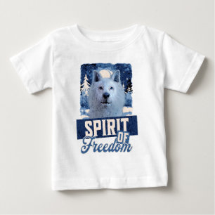 T-shirt Pour Bébé Loup Arctique Esprit de Liberté Création Faunique
