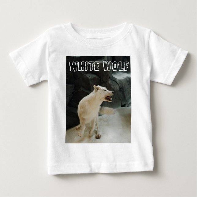 T-shirt Pour Bébé Loup blanc (Devant)