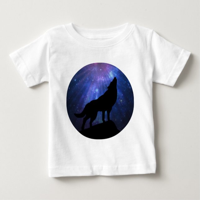 T-shirt Pour Bébé Loup céleste (Devant)