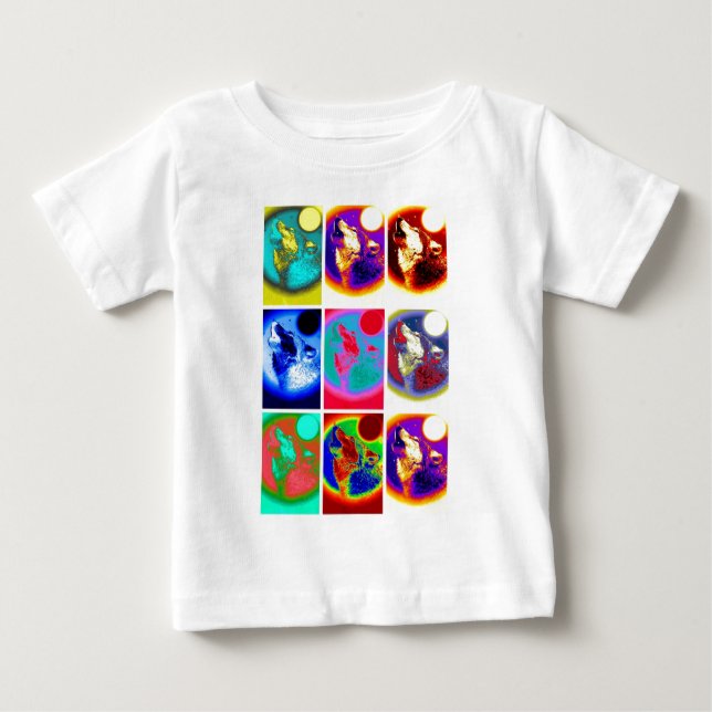 T-shirt Pour Bébé Loup d'art pop (Devant)