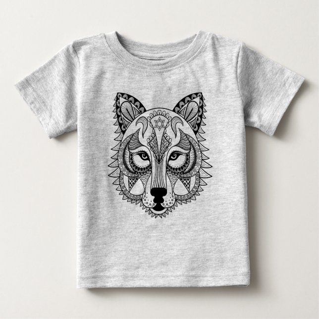 T-shirt Pour Bébé Loup inspiré (Devant)