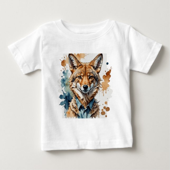 T-shirt Pour Bébé Loup mignon (Devant)
