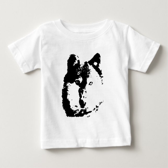 T-shirt Pour Bébé Loup Pop Art (Devant)