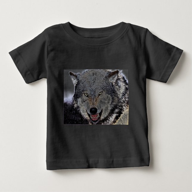 T-shirt Pour Bébé Loup sauvage (Devant)