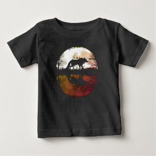 T-shirt Pour Bébé Loup solitaire sous la pleine lune