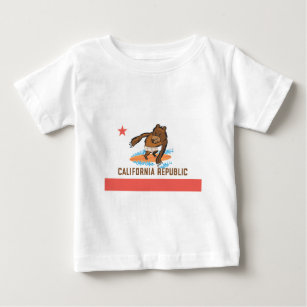 T-shirt Pour Bébé L'ours de la Californie va surfer