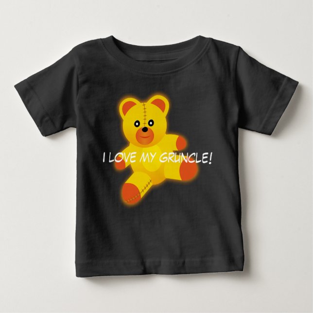 T-shirt Pour Bébé L'ours de nounours indique, "j'aime mon Gruncle " (Devant)