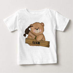 T-shirt Pour Bébé L'ours du constructeur de Liam Cadeaux personnalis