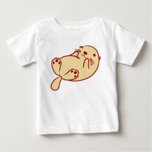 T-shirt Pour Bébé Loutre de mer Brown de Kawaii