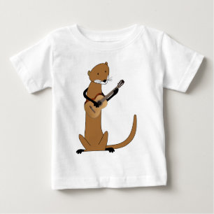 T-shirt Pour Bébé Loutre jouant la guitare