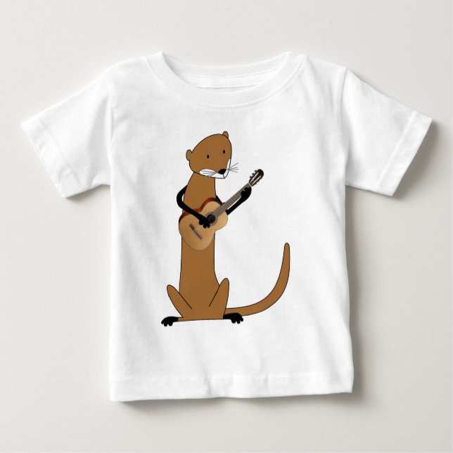 T-shirt Pour Bébé Loutre jouant la guitare (Devant)