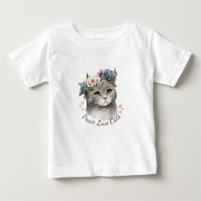T-shirt Pour Bébé Love Cat Baby (Devant)