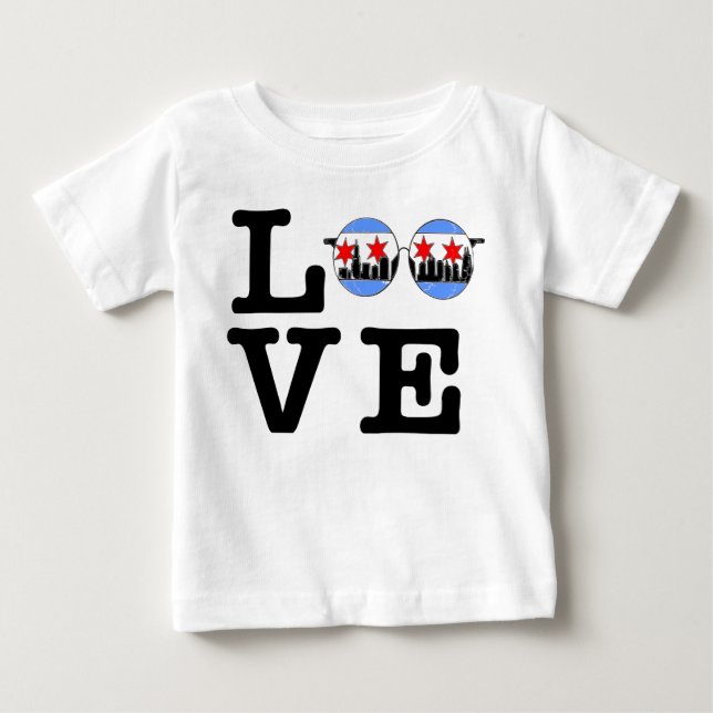 T-shirt Pour Bébé LOVE chicaGOggles baby shirt (Devant)
