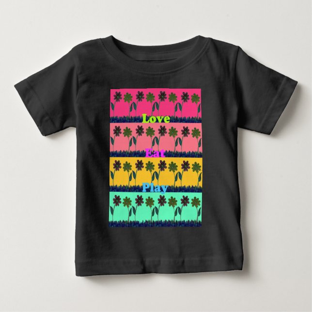 T-shirt Pour Bébé Love Eat Play Art Print (Devant)