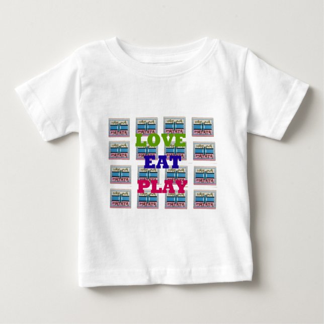 T-shirt Pour Bébé Love Eat Play Hakuna Matata Art Print (Devant)
