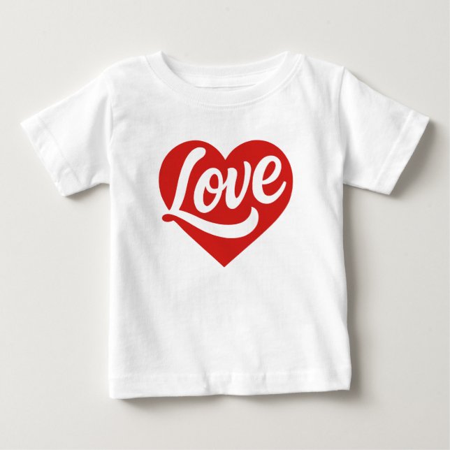 T-shirt Pour Bébé Love Heart Logo – Red Romantic Symbol  (Devant)