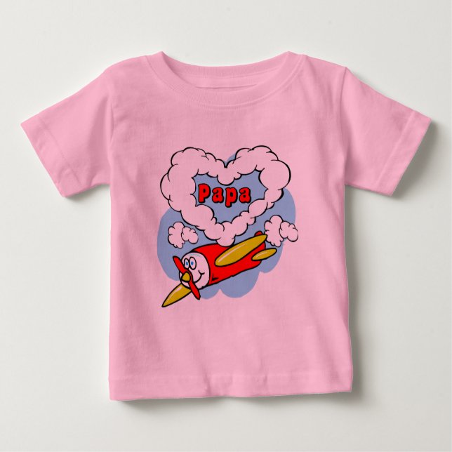 T-shirt Pour Bébé Love Papa Kids Avion (Devant)