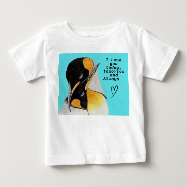T-shirt Pour Bébé Love Penguin (Devant)