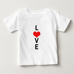 T-shirt Pour Bébé Love Red Heart mignon Valentine's Day White Custom