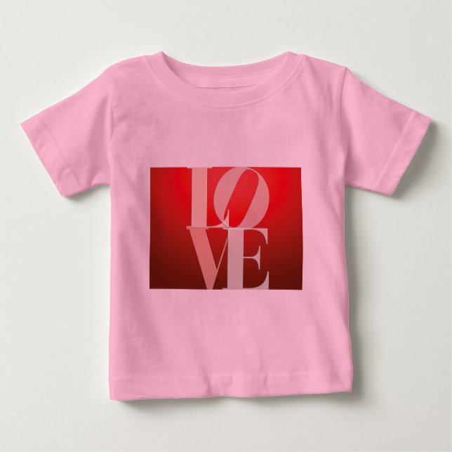 T-shirt Pour Bébé Love Romance Rouge rose (Devant)