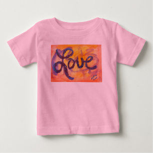 T-shirt Pour Bébé Love Word Sunset Golden Glow Parties scintillant A