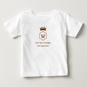 T-shirt Pour Bébé Love you grand-pa couronne ajouter nom détails bru