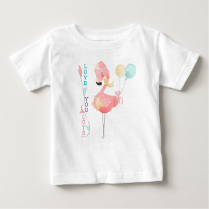 T-shirt Pour Bébé Love You Lote Mignon Flamant rose rose