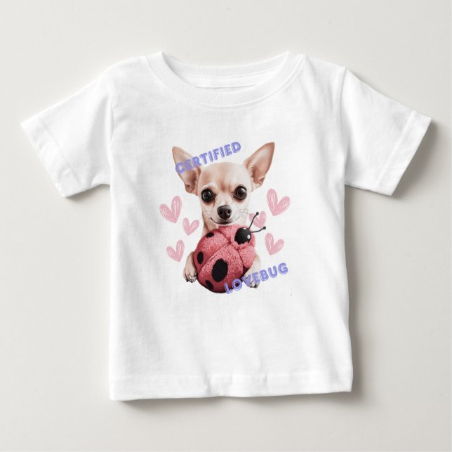 T-shirt Pour Bébé Lovebug certifié - Chihuahua (Devant)