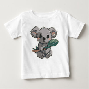 T-shirt Pour Bébé Lovely design featuring cute koala a leaf