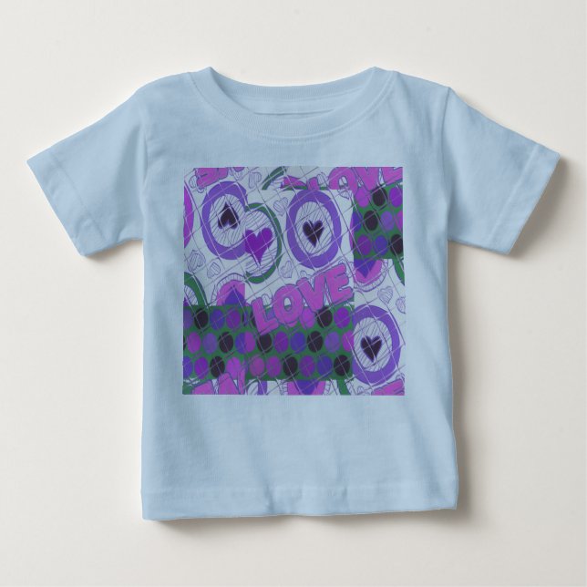 T-shirt Pour Bébé Lovely Love Heart Motif Art Imprimer (Devant)