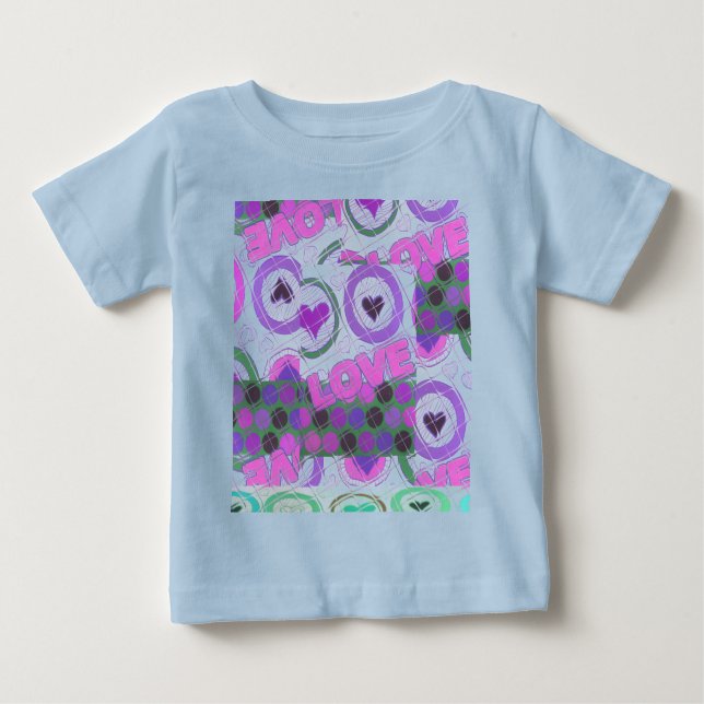 T-shirt Pour Bébé Lovely Love Heart Motif Art Imprimer (Devant)