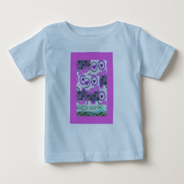 T-shirt Pour Bébé Lovely Love Heart Motif Art Imprimer (Devant)