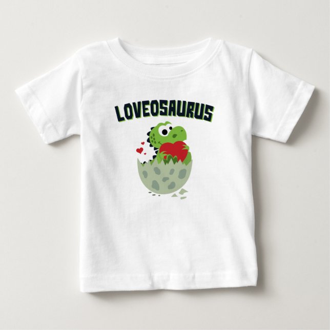 T-shirt Pour Bébé Loveosaurus Saint Valentin Dinosaur Dino Cute (Devant)
