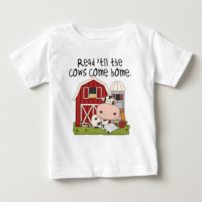 T-shirt Pour Bébé Lu 'jusqu'aux vaches venez à la maison (Devant)