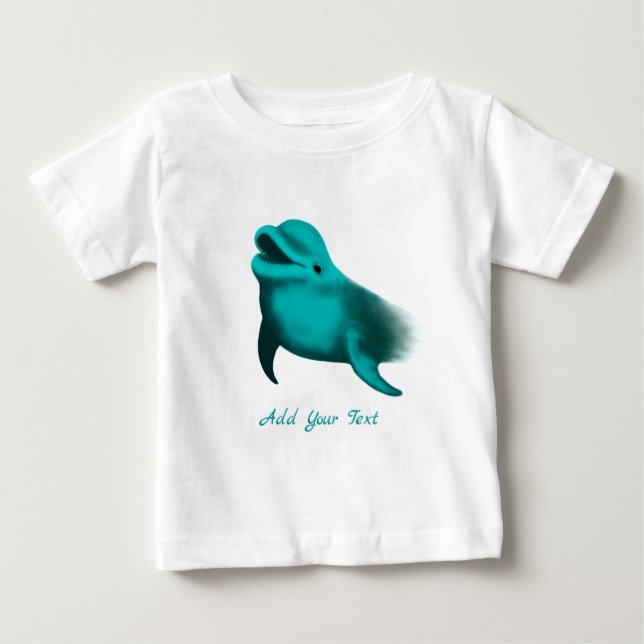 T-shirt Pour Bébé Lucky Dolphin - Ajouter votre texte (Devant)