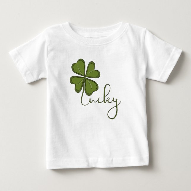 T-shirt Pour Bébé Lucky Four Leaf Clover (Devant)