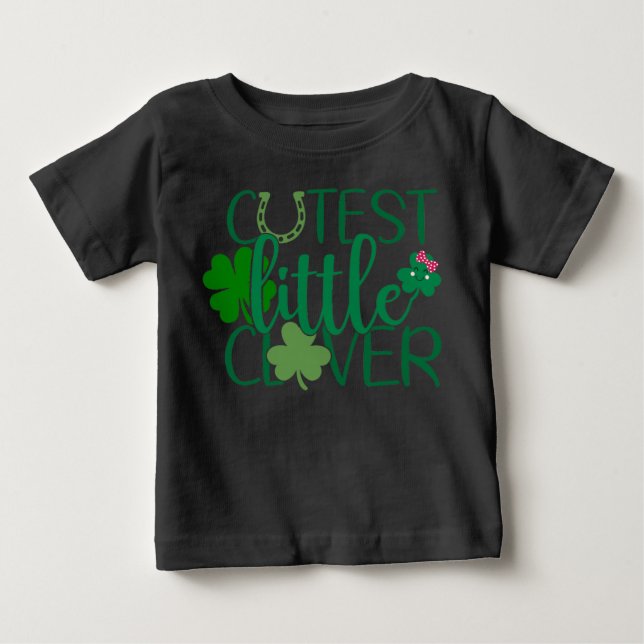 T-shirt Pour Bébé Lucky Saurus Rex - Dinosaure de la Saint Patrick (Devant)