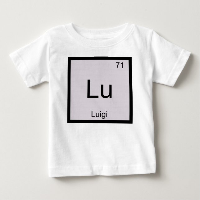 T-shirt Pour Bébé Luigi Nom Chimie Élément Tableau périodique (Devant)