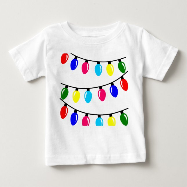 T-shirt Pour Bébé Lumières de Noël (Devant)