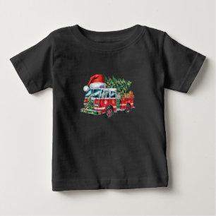T-shirt Pour Bébé Lumières de Noël en forme de casquette de Père Noë