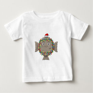 T-shirt Pour Bébé Lumières de Noël en forme d'étoile de mer sous l'e