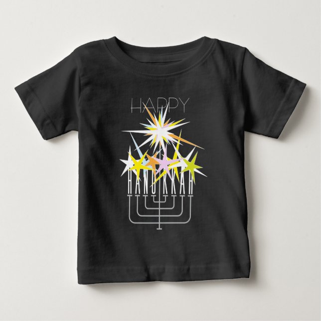 T-SHIRT POUR BÉBÉ LUMIÈRES HANOUKKA (Devant)