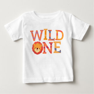 T-shirt Pour Bébé L'un lion sauvage | badine | un bébé an