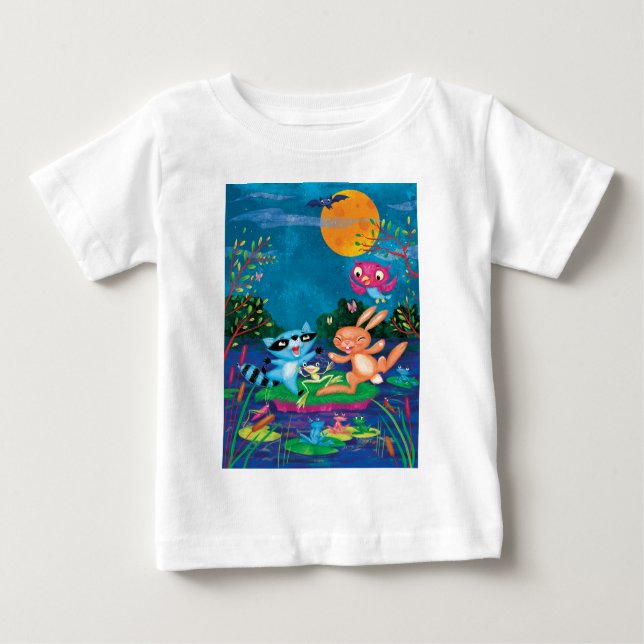 T-shirt Pour Bébé Lune d'automne (Devant)
