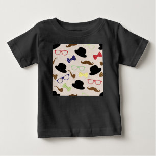 T-shirt Pour Bébé Lunettes, Casquettes et moustache